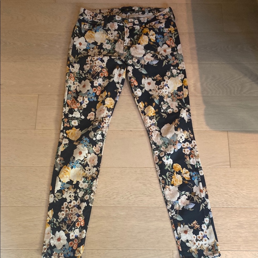 7 For All Mankind Navy Floral Jeans